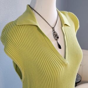 Cotton Sleeveless Sweater Lime Green